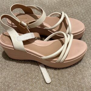 Cole Haan Women's Cream and Pink Wedges